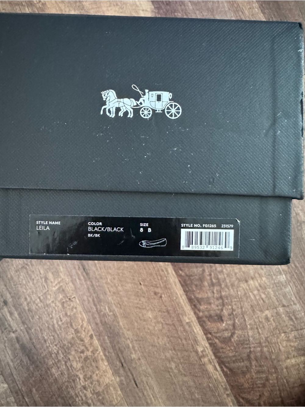 Coach Black Leila flats with box- Silver Logo size 8B